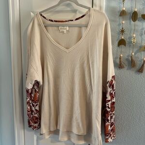 Fall long sleeve waffle shirt Anthropologie